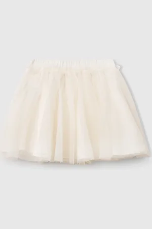 Benetton Saia Em Tule - Branco Nata