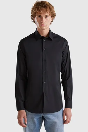 Benetton Camisa Slim Fit XXL Preto