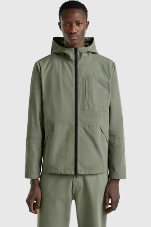 Benetton Casaco Leve Em Nylon XXL Verde Militar