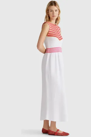 Benetton Vestido Crochê L Branco