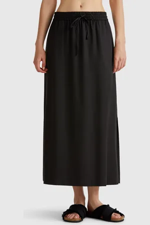 Benetton Saia Midi Fluida L Preto