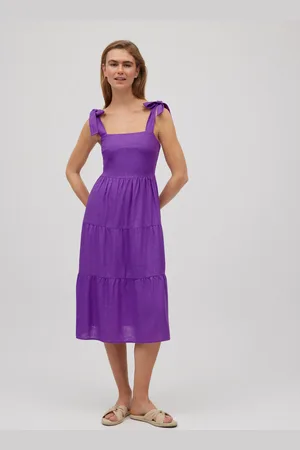 YSABEL MORA Vestido midi em linho com alças largas