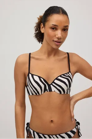 YSABEL MORA Top de biquíni animal print com detalhe drapeado