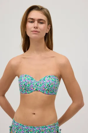 YSABEL MORA Top de biquíni cai-cai estampado em micropiqué para copas B e C