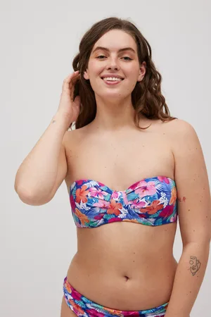 YSABEL MORA Top de biquíni em piqué floral para copas C e D