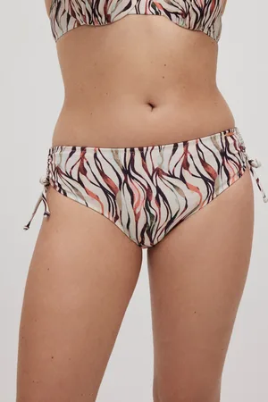 YSABEL MORA Calcinha de biquíni redutora midi lateral ajustável estampada