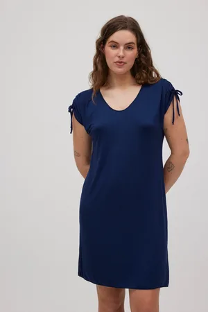 YSABEL MORA Vestido curto com detalhe de manga azul marinho