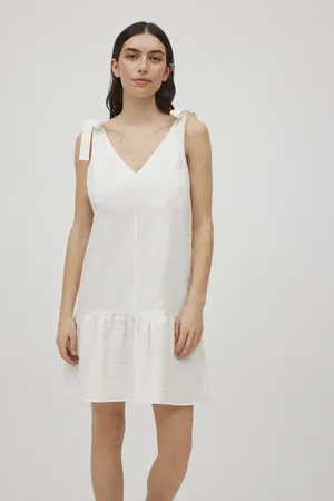 YSABEL MORA Vestido curto de algodão com alças atadas