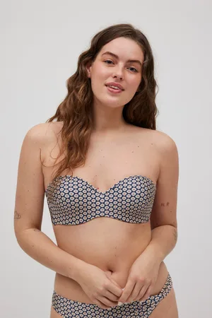 YSABEL MORA Top de biquíni cai-cai estampado com glitter copa C