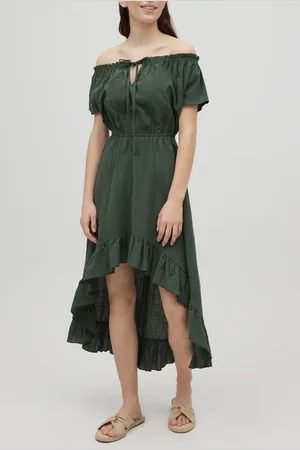 YSABEL MORA Vestido assimétrico verde