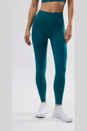 YSABEL MORA Leggings esportivos de compressão longos verdes com barriga lisa