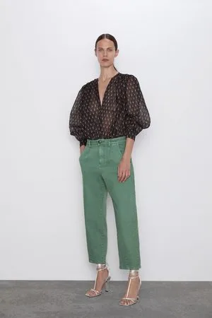 Zara high waist belt pants